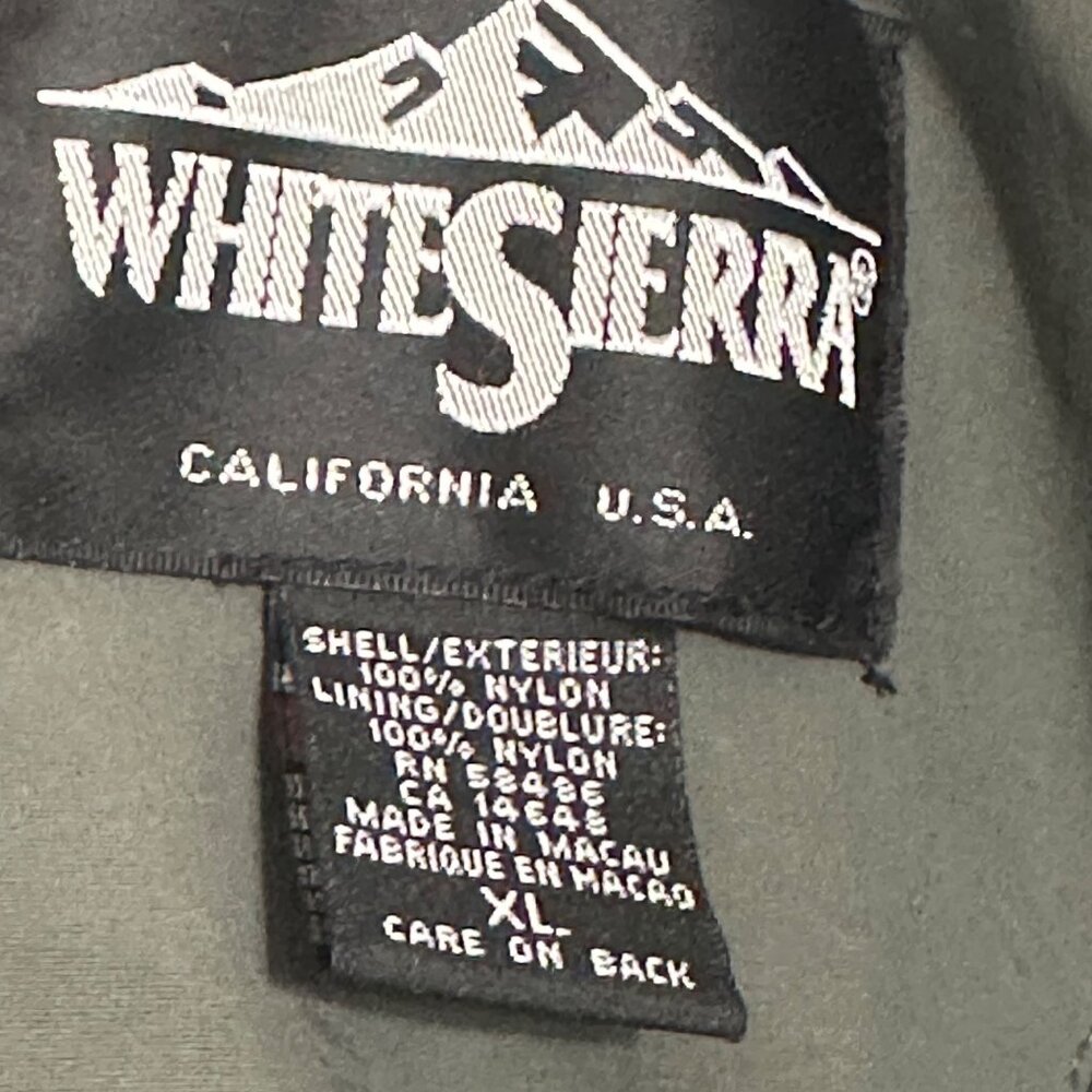 Vintage White Sierra Mens XL Windbreaker Jacket Green & Black Lightweight - Picture 4 of 7